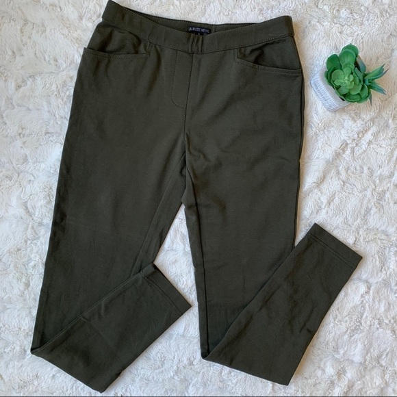 LAFAYETTE 148 olive green stretch pant leggings - Picture 2 of 5